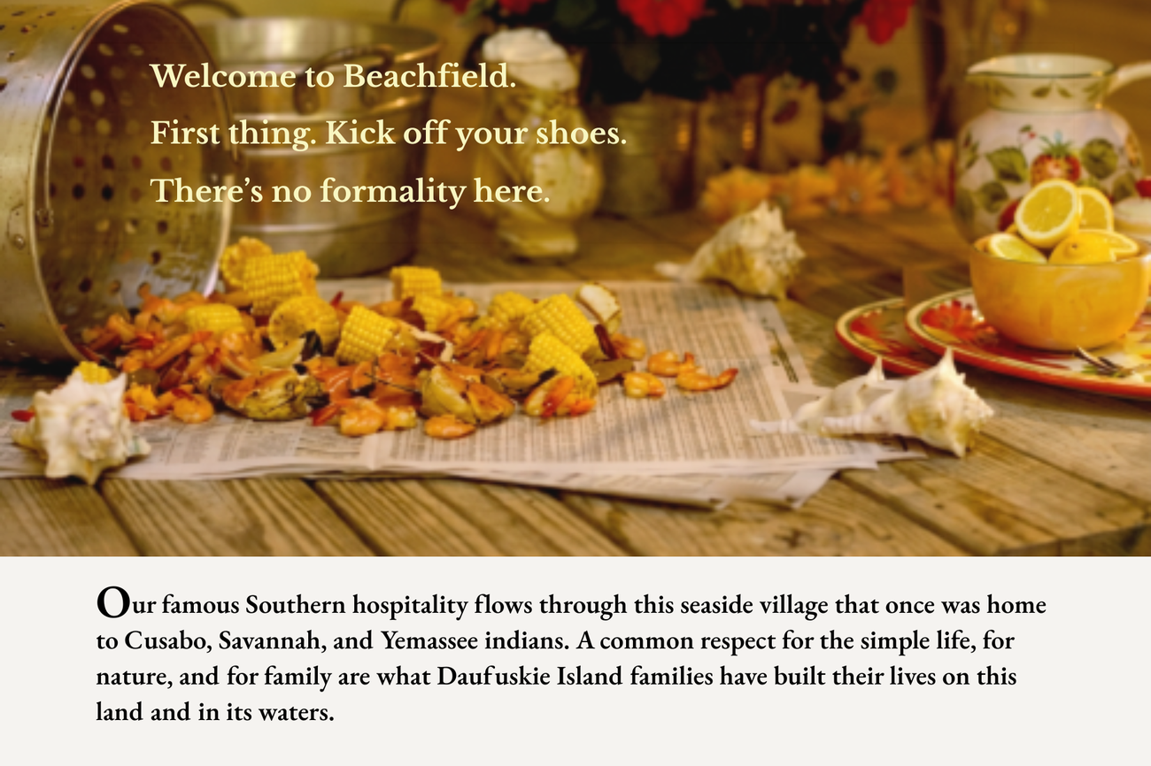 Beachfield on Daufuskie web landing page image