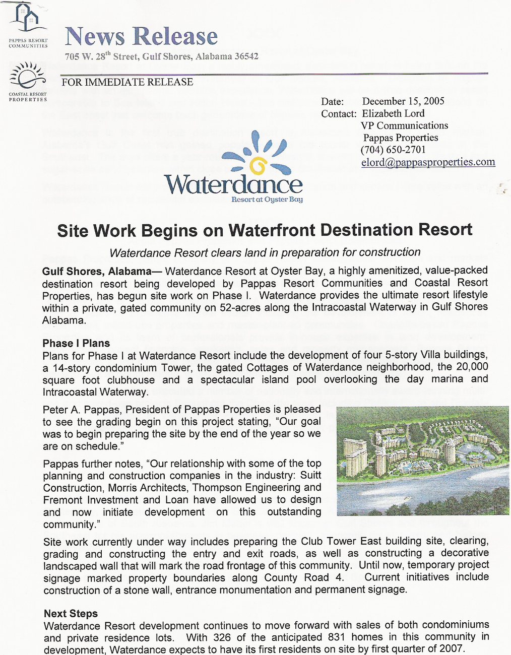 PR for Waterdance Resort