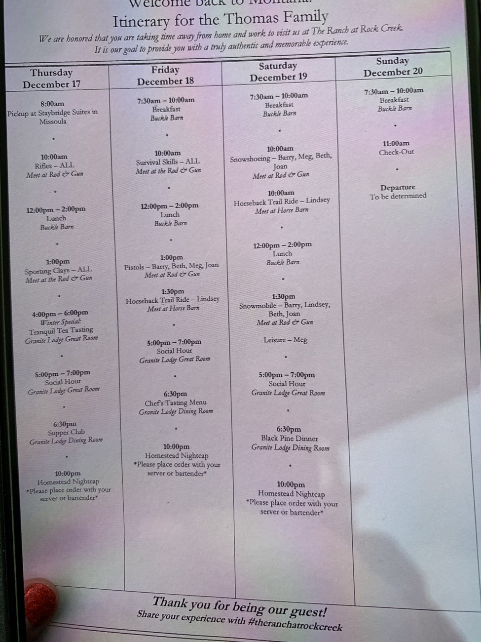 Daily Plans by Family