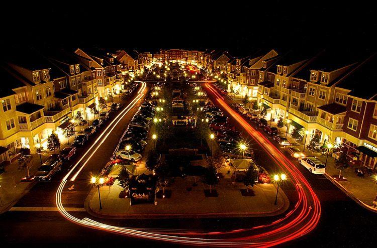Birkdale Village at night